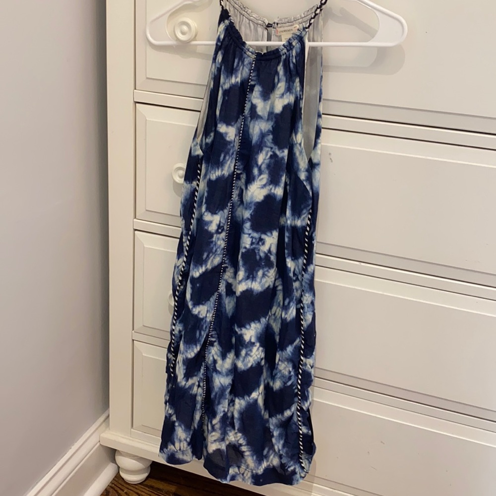 Tie dye blue mini dress